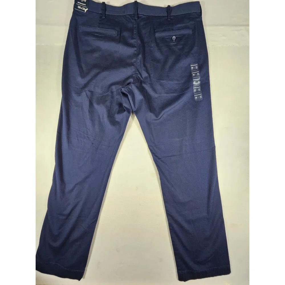 J.Crew Flex Straight Chino Pants Mens 38x32 Navy Blue Stretch Twill H3186 NEW